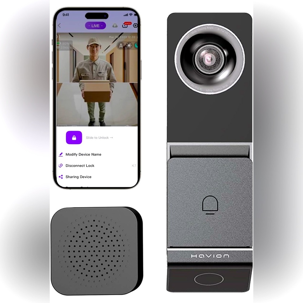5MP 3K QHD Video Doorbell w/ AI Motion Detection, 2-way Audio & App
